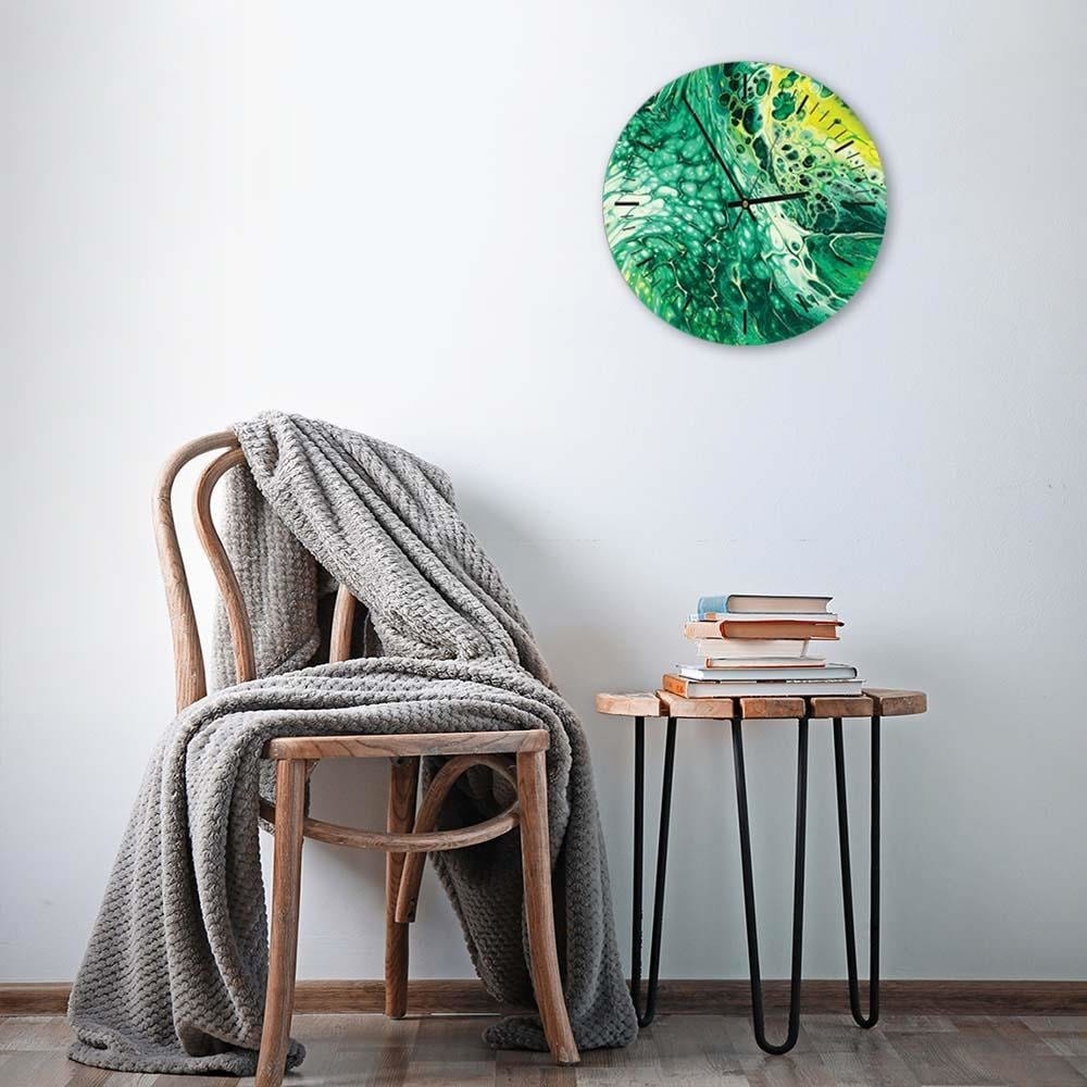 Dekoratīvais sienas pulkstenis Green marble E-interjers.lv