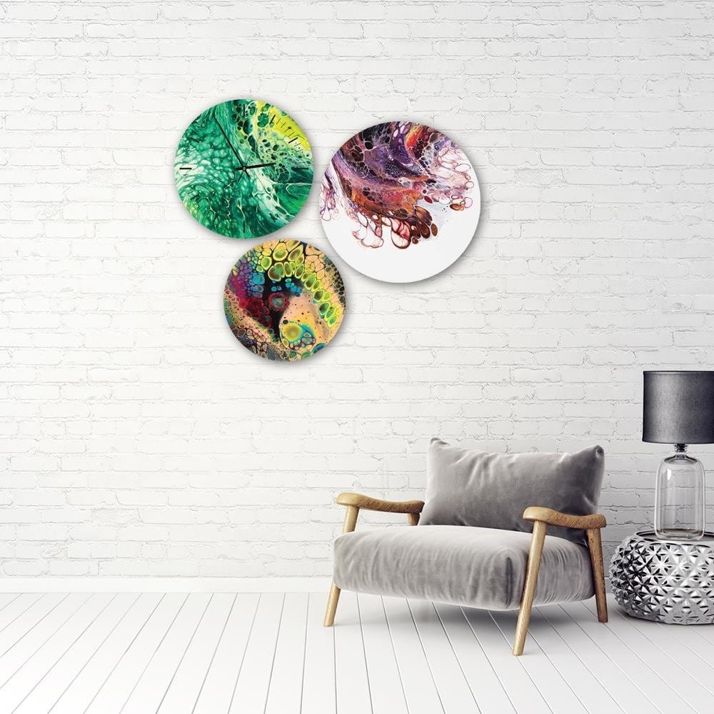 Dekoratīvais sienas pulkstenis Green marble E-interjers.lv