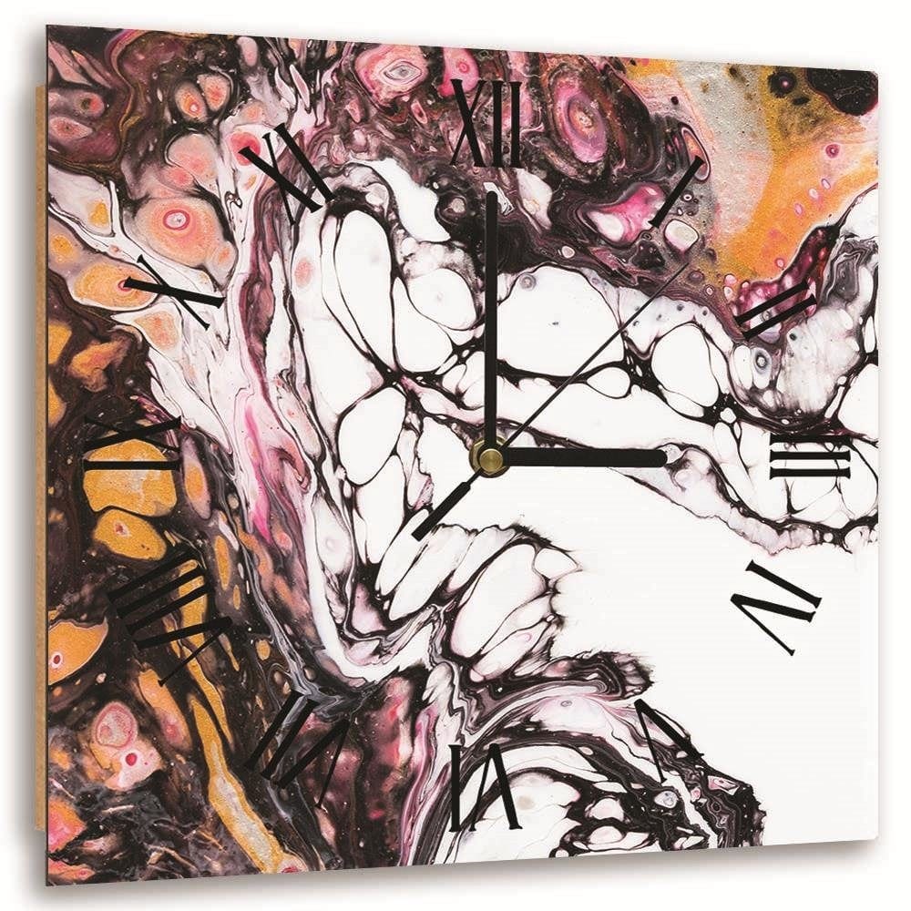 Dekoratīvais sienas pulkstenis Orange marble E-interjers.lv