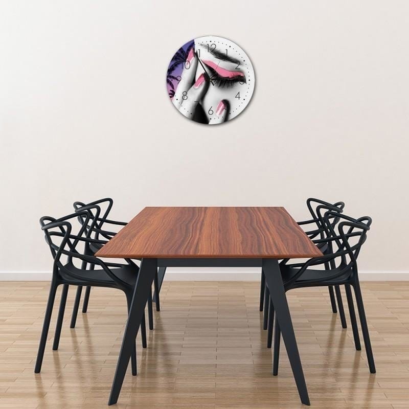 Dekoratīvais sienas pulkstenis Pink makeup E-interjers.lv