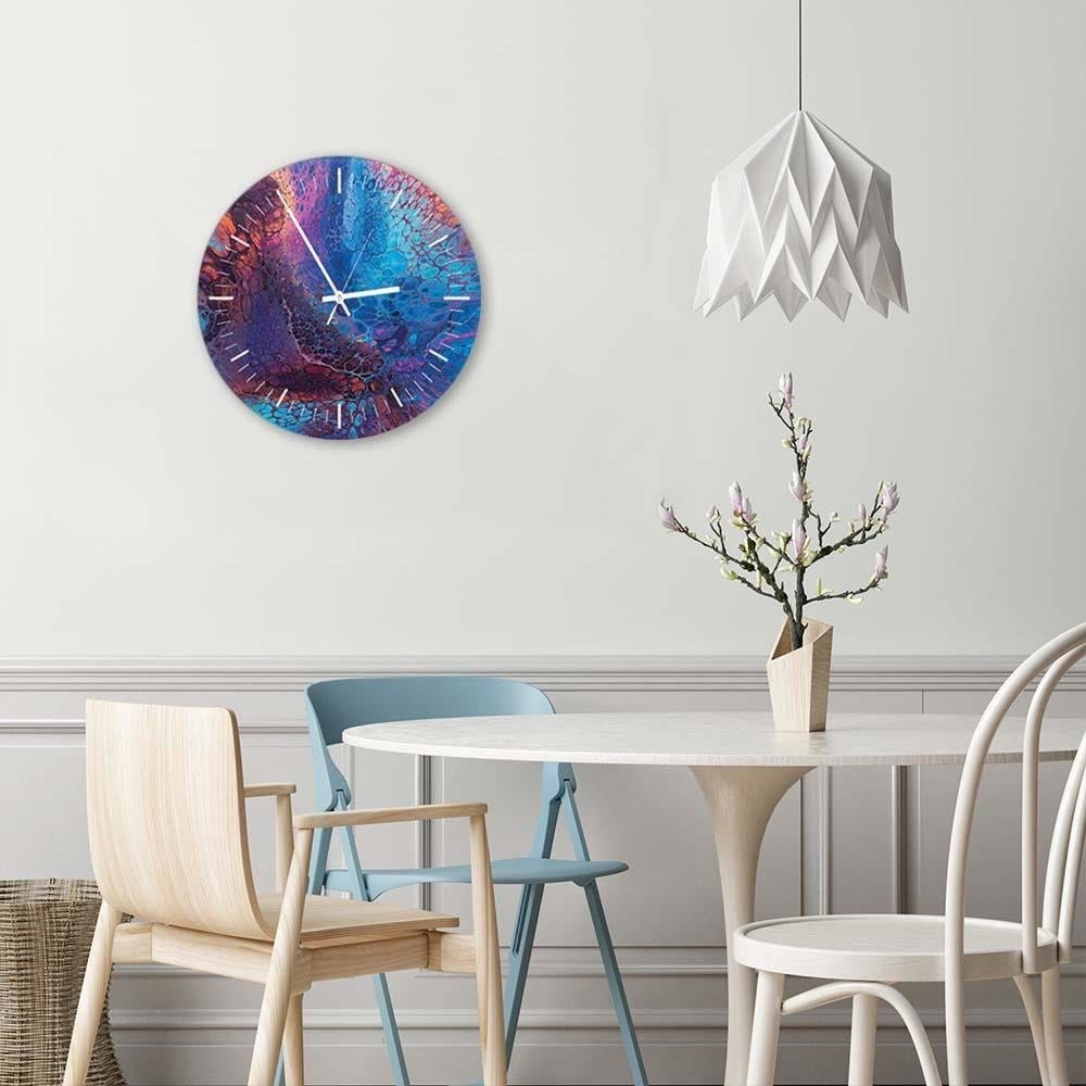 Dekoratīvais sienas pulkstenis Purple marble 2 E-interjers.lv