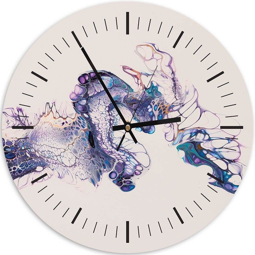 Dekoratīvais sienas pulkstenis Purple marble 2 E-interjers.lv