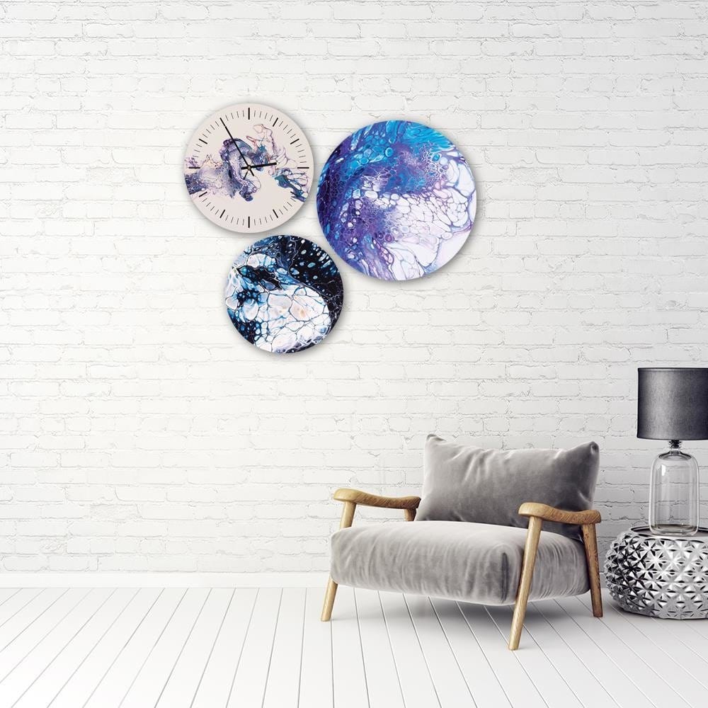Dekoratīvais sienas pulkstenis Purple marble 2 E-interjers.lv