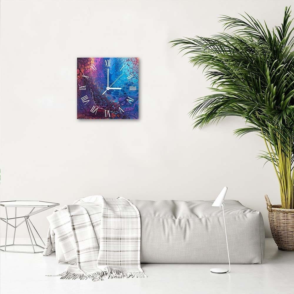 Dekoratīvais sienas pulkstenis Purple marble 2 E-interjers.lv