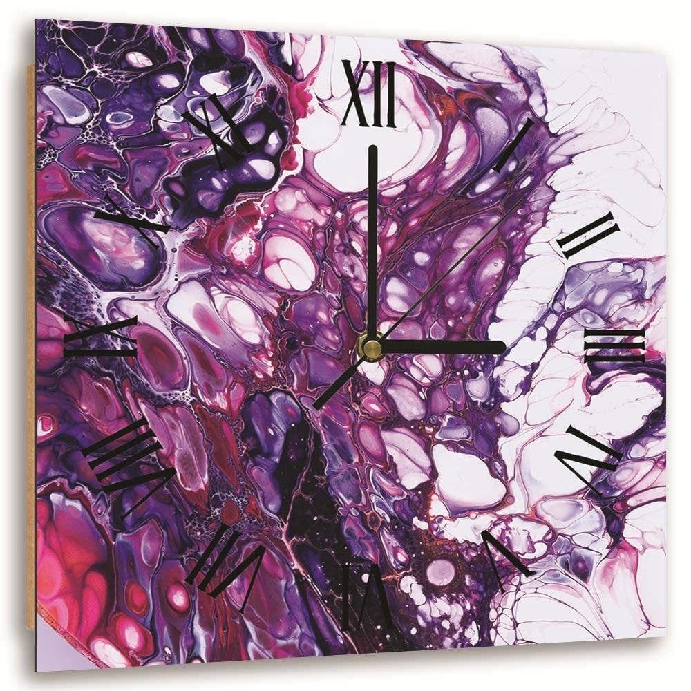 Dekoratīvais sienas pulkstenis Purple marble 3 E-interjers.lv