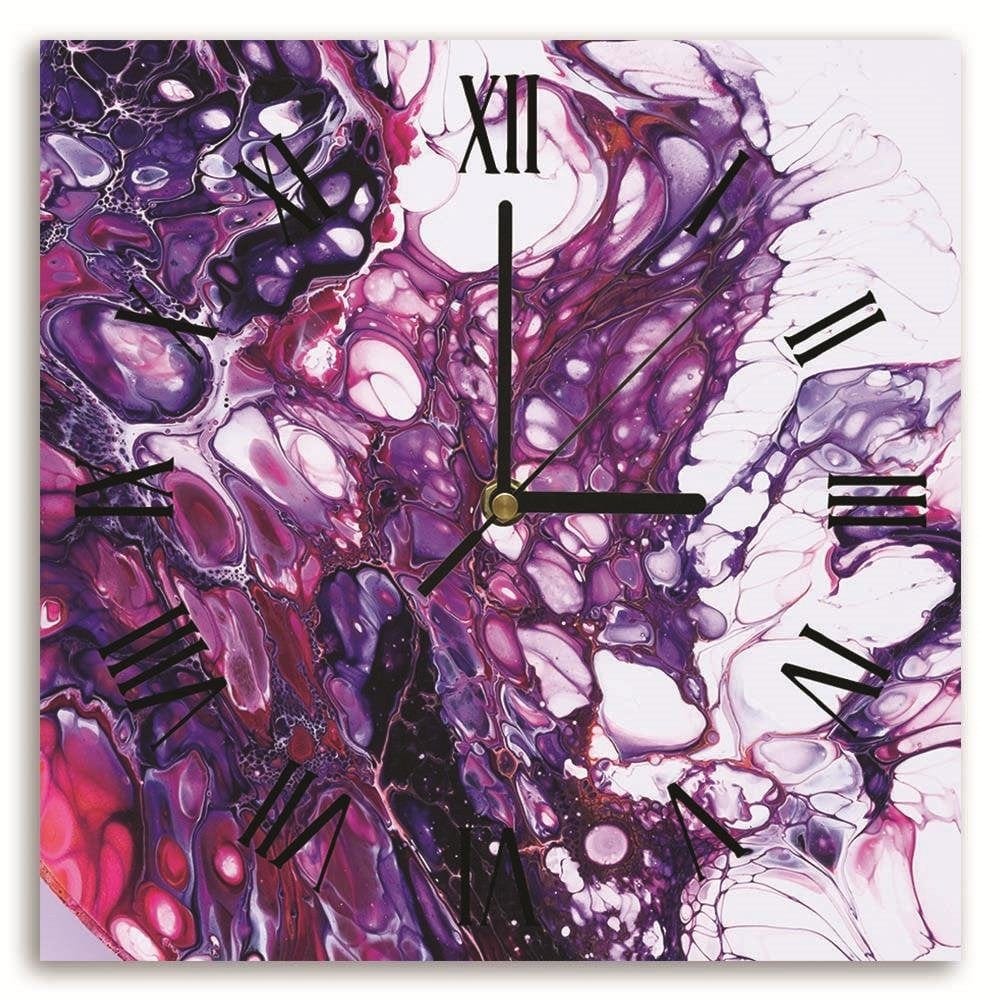 Dekoratīvais sienas pulkstenis Purple marble 3 E-interjers.lv