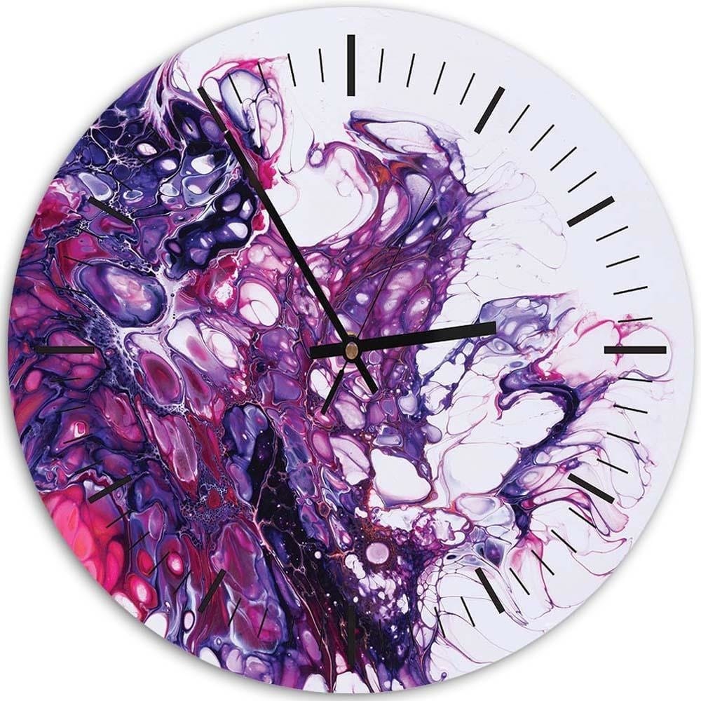Dekoratīvais sienas pulkstenis Purple marble 3 E-interjers.lv