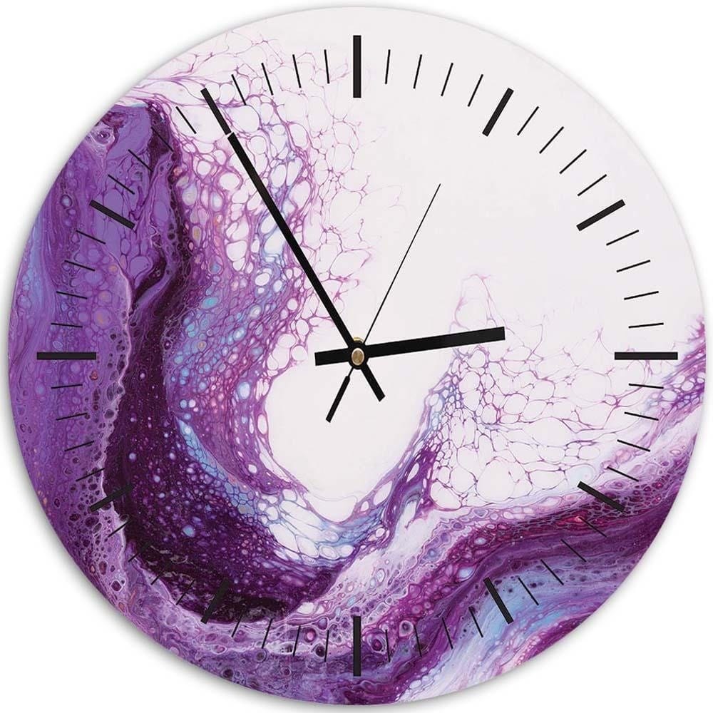 Dekoratīvais sienas pulkstenis Purple marble E-interjers.lv