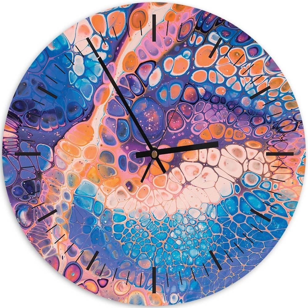 Dekoratīvais sienas pulkstenis Rainbow marble 2 E-interjers.lv