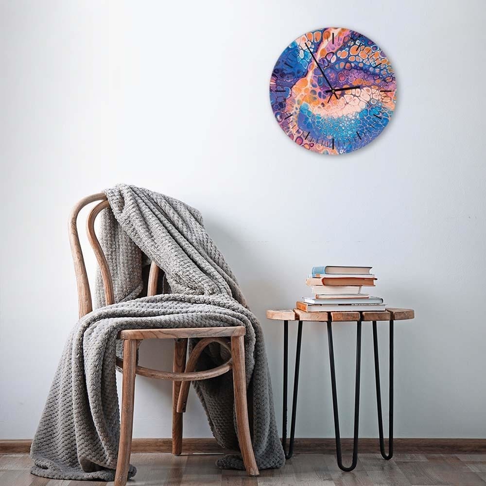 Dekoratīvais sienas pulkstenis Rainbow marble 2 E-interjers.lv