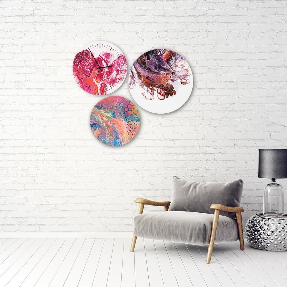 Dekoratīvais sienas pulkstenis Red marble 2 E-interjers.lv