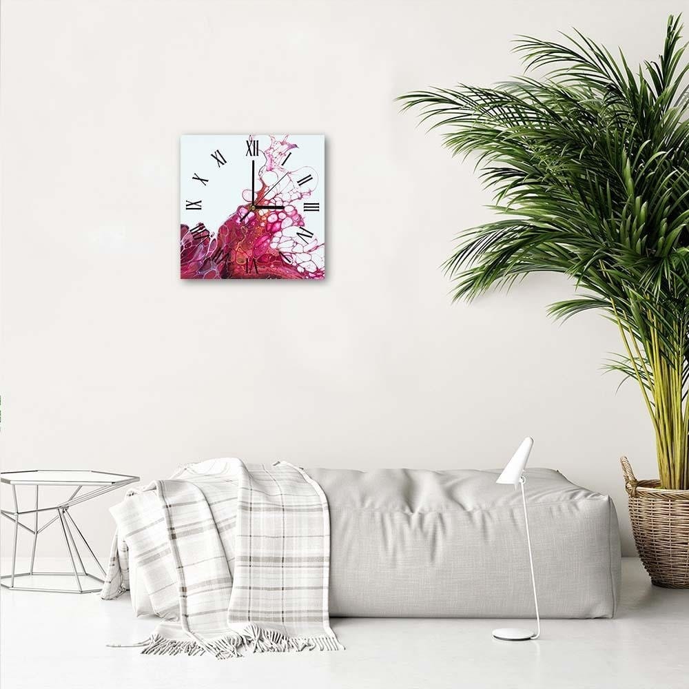 Dekoratīvais sienas pulkstenis Red marble abstraction E-interjers.lv