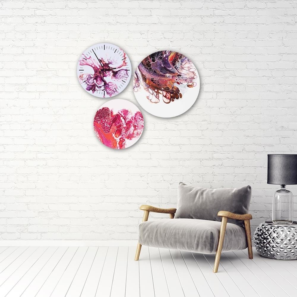 Dekoratīvais sienas pulkstenis Red marble E-interjers.lv