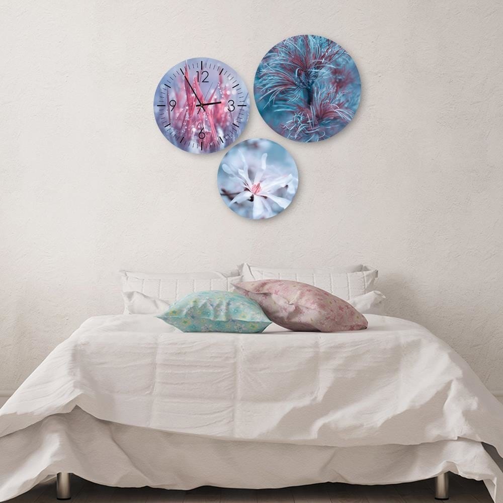 Dekoratīvais sienas pulkstenis Rosa on the grass E-interjers.lv