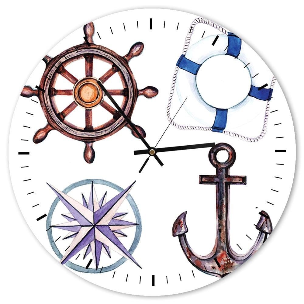 Dekoratīvais sienas pulkstenis Seaman's attributes E-interjers.lv