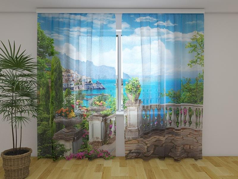 Dienas un nakts aizkari - Brīnišķīgs skats 180 x 140 cm (2X 90x140 cm) / Сaurspīdīgs šifons E-interjers.lv