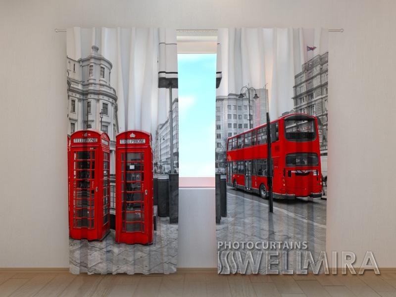 Dienas un nakts aizkari - Londonas autobuss 180 x 140 cm (2X 90x140 cm) / SCREEN E-interjers.lv