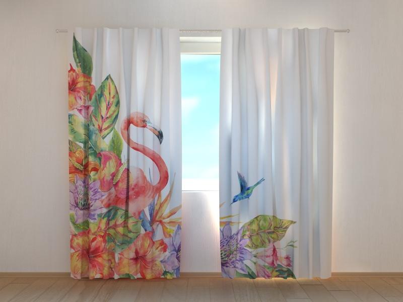 Dienas un nakts aizkari - Tropiskais flamingo 180 x 140 cm (2X 90x140 cm) / SCREEN E-interjers.lv