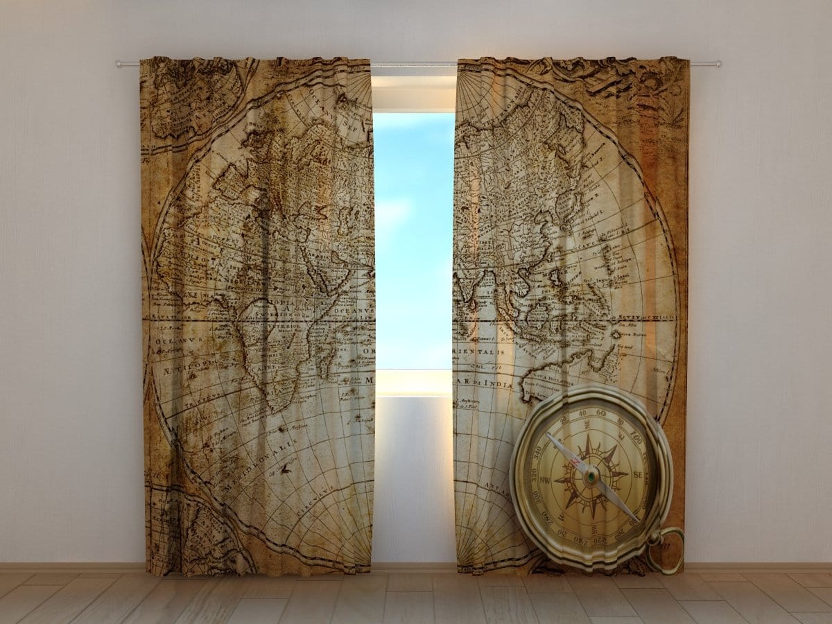 Dienas un nakts aizkari - Vecs kompass kartē 180 x 140 cm (2X 90x140 cm) / SCREEN E-interjers.lv