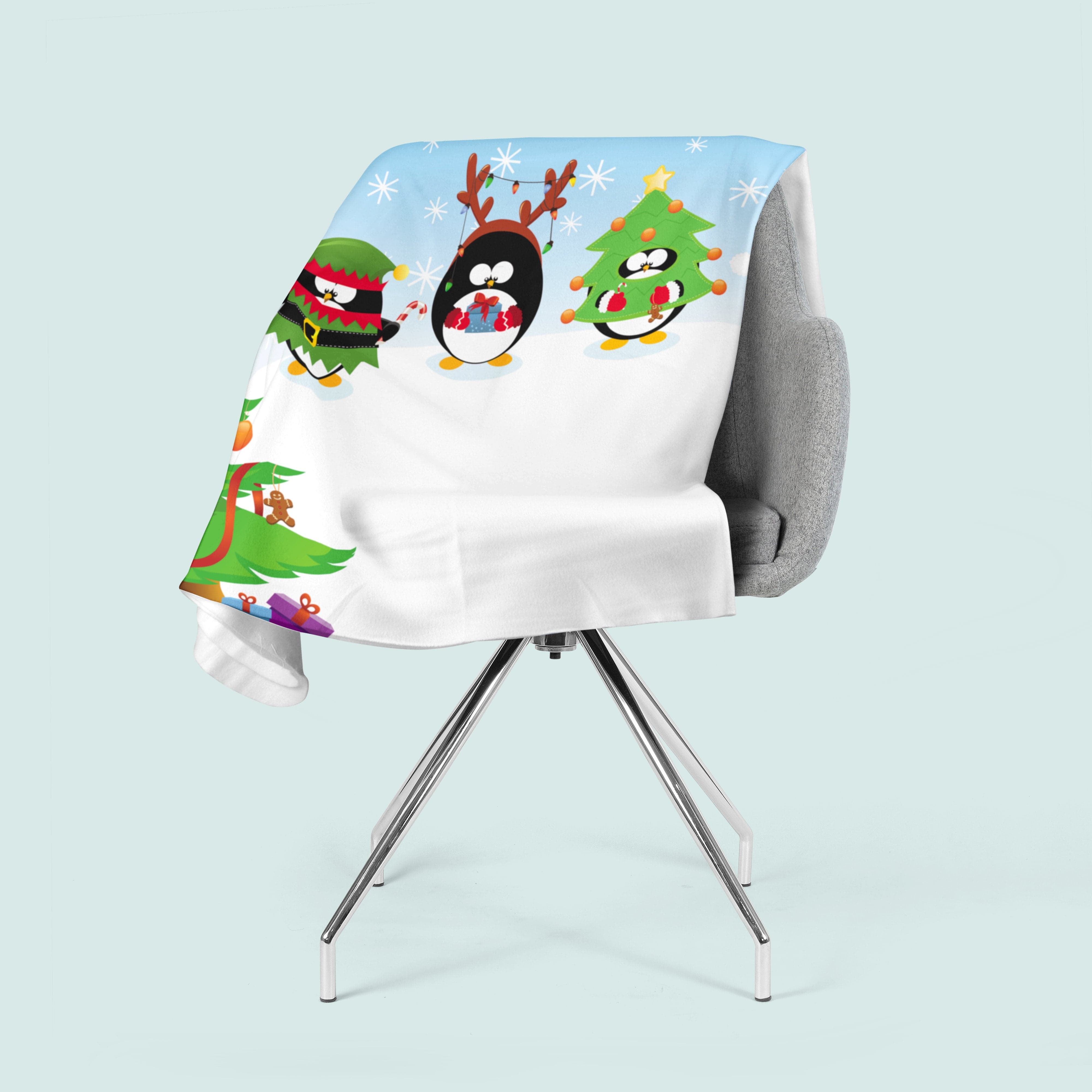 Flīsa pleds Christmas Penguins E-interjers.lv