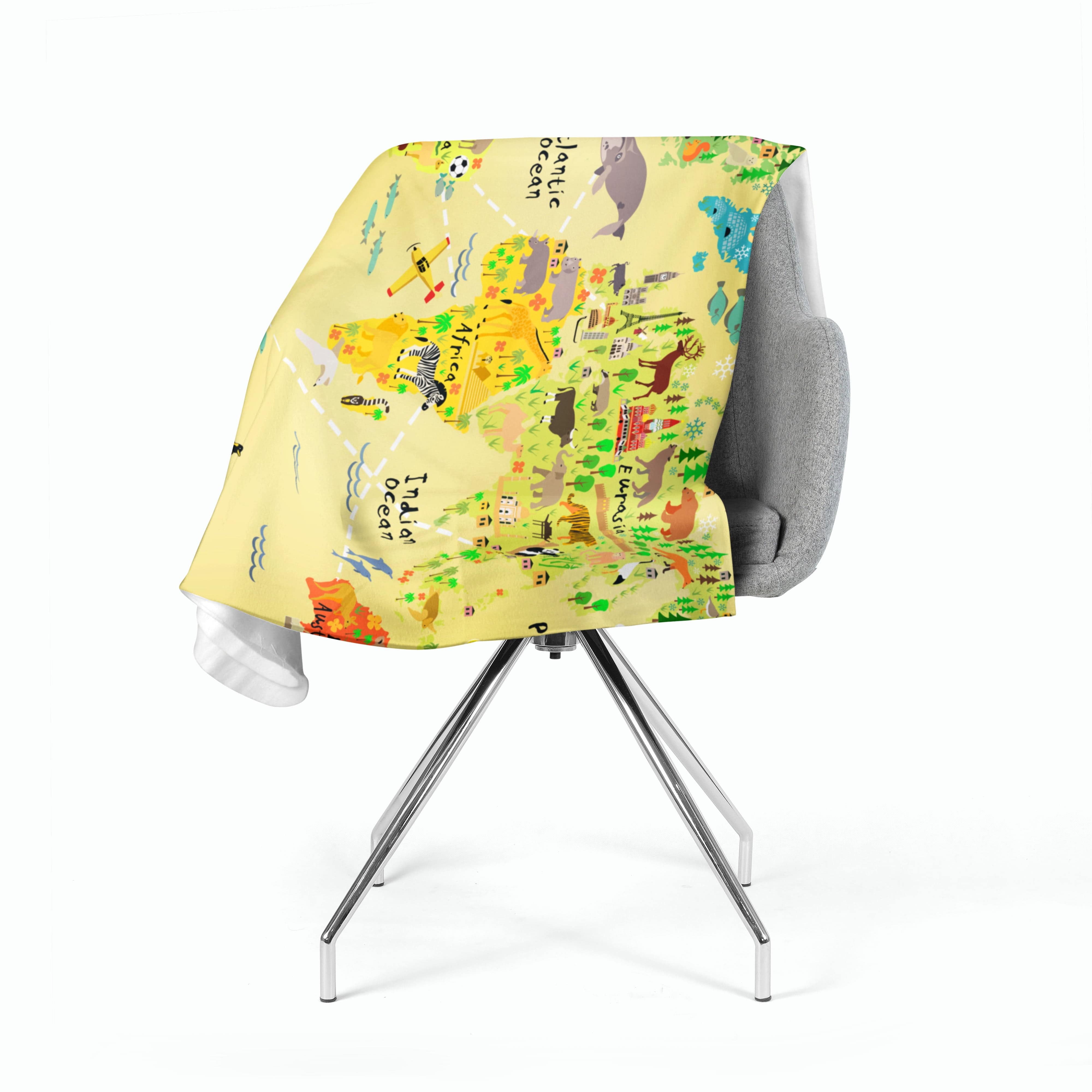 Flīsa pleds Kids Map E-interjers.lv