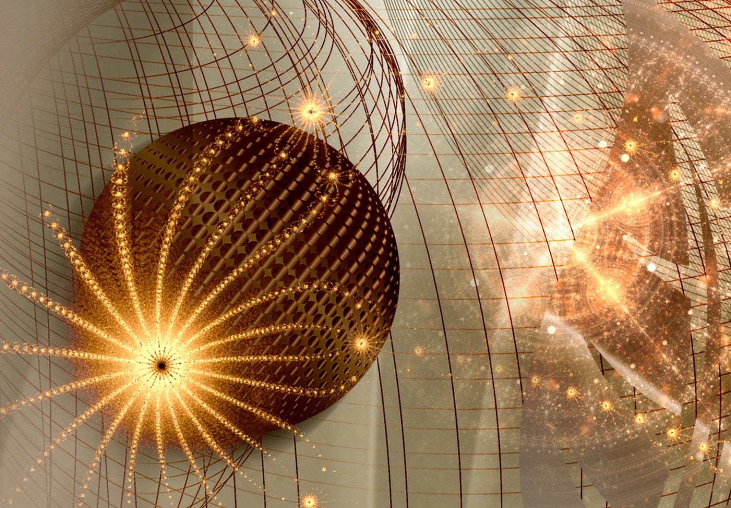 Fototapetes ar abstrakta ziediem dzintara toņos - Dzintara zeme, 91211 E-interjers.lv