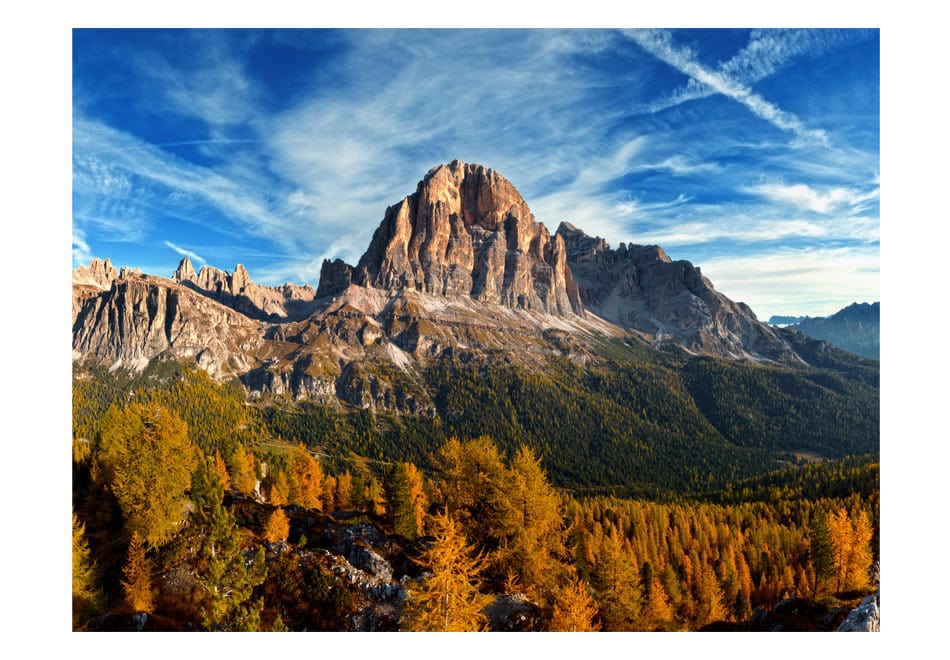 Fototapetes ar meža skatu - Panorāmas skats uz Itālijas Dolomītiem E-interjers.lv