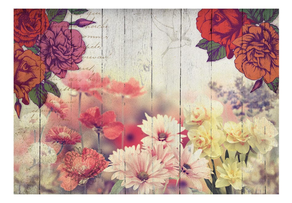 Fototapetes ar ziediem - Vintage Flowers E-interjers.lv