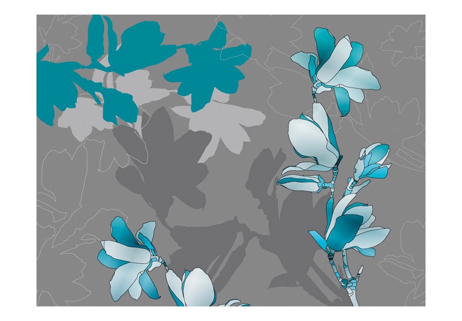 Fototapetes ar ziediem - Zilas magnolijas E-interjers.lv