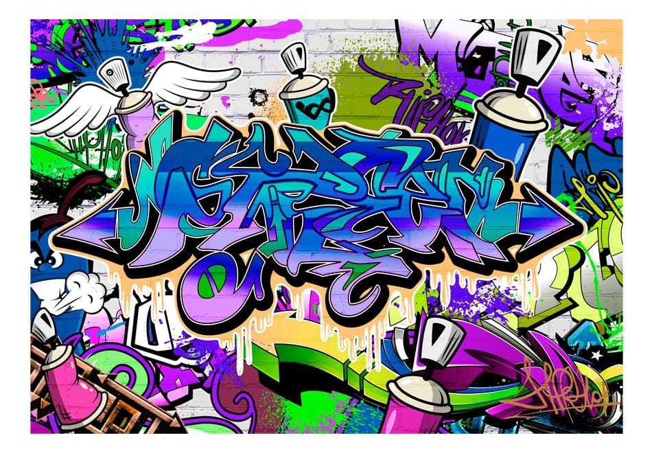 Fototapetes - Grafiti violeta tēma E-interjers.lv