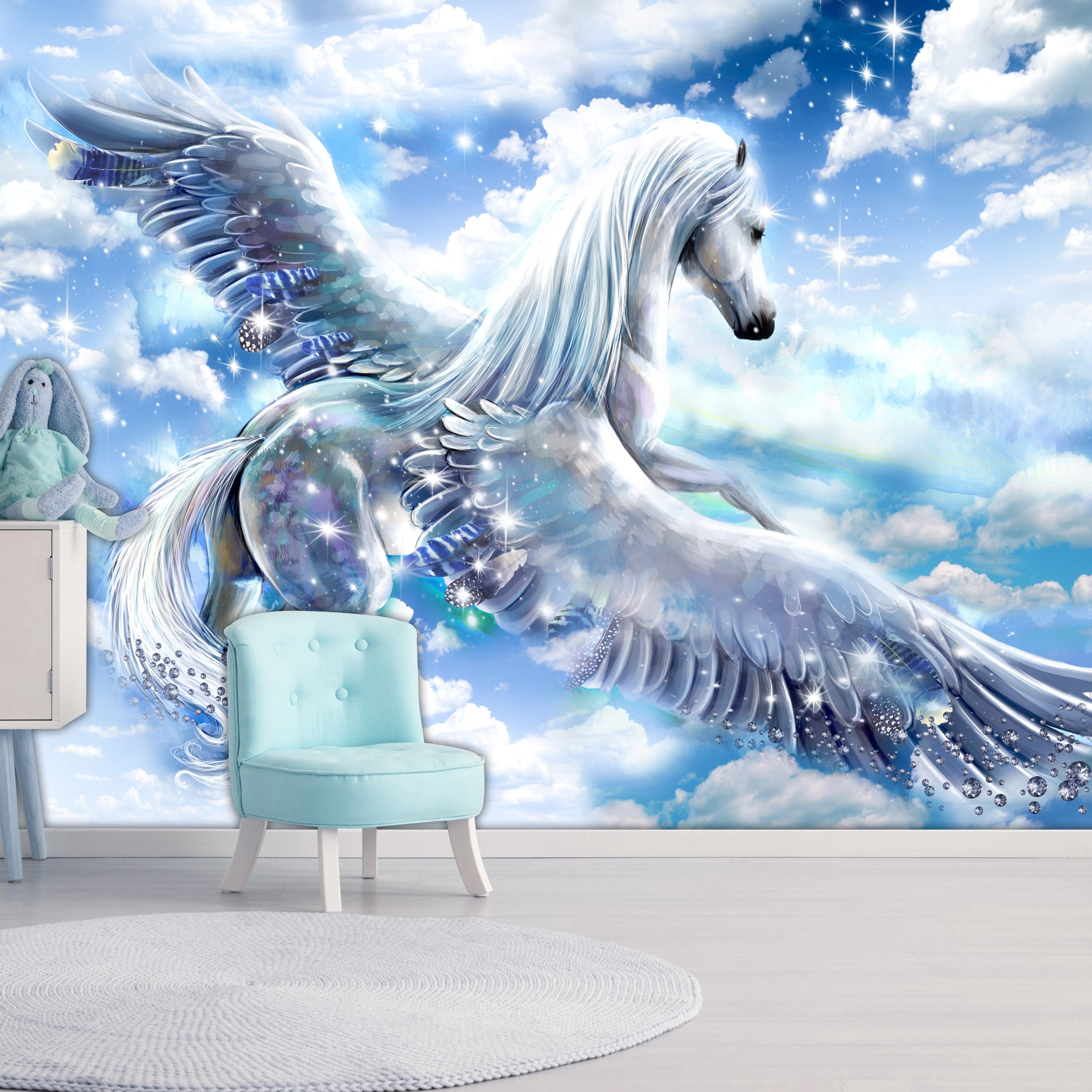 Fototapetes - Pegasus (zils) E-interjers.lv