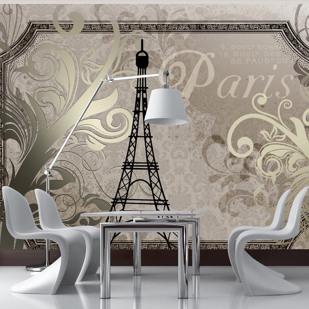Fototapetes - Vintage Paris - zelts E-interjers.lv
