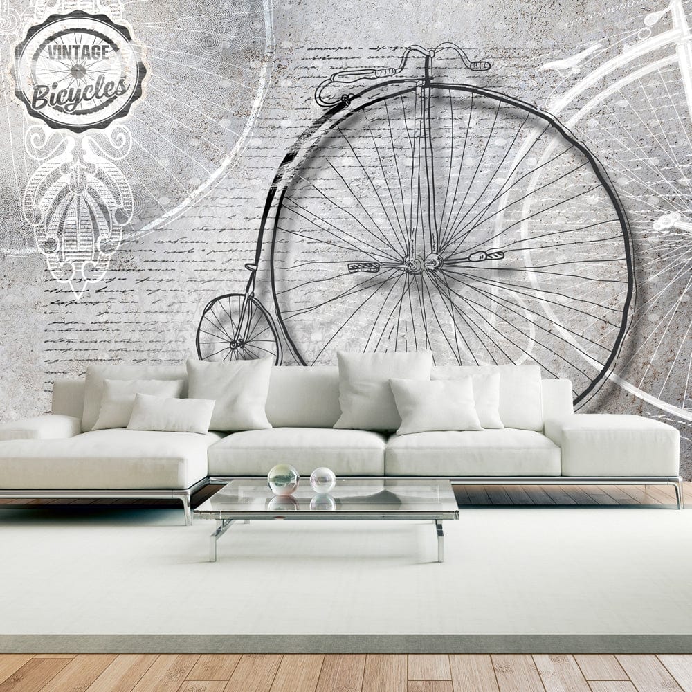 Fototapetes - Vintage velosipēdi - melns un balts E-interjers.lv