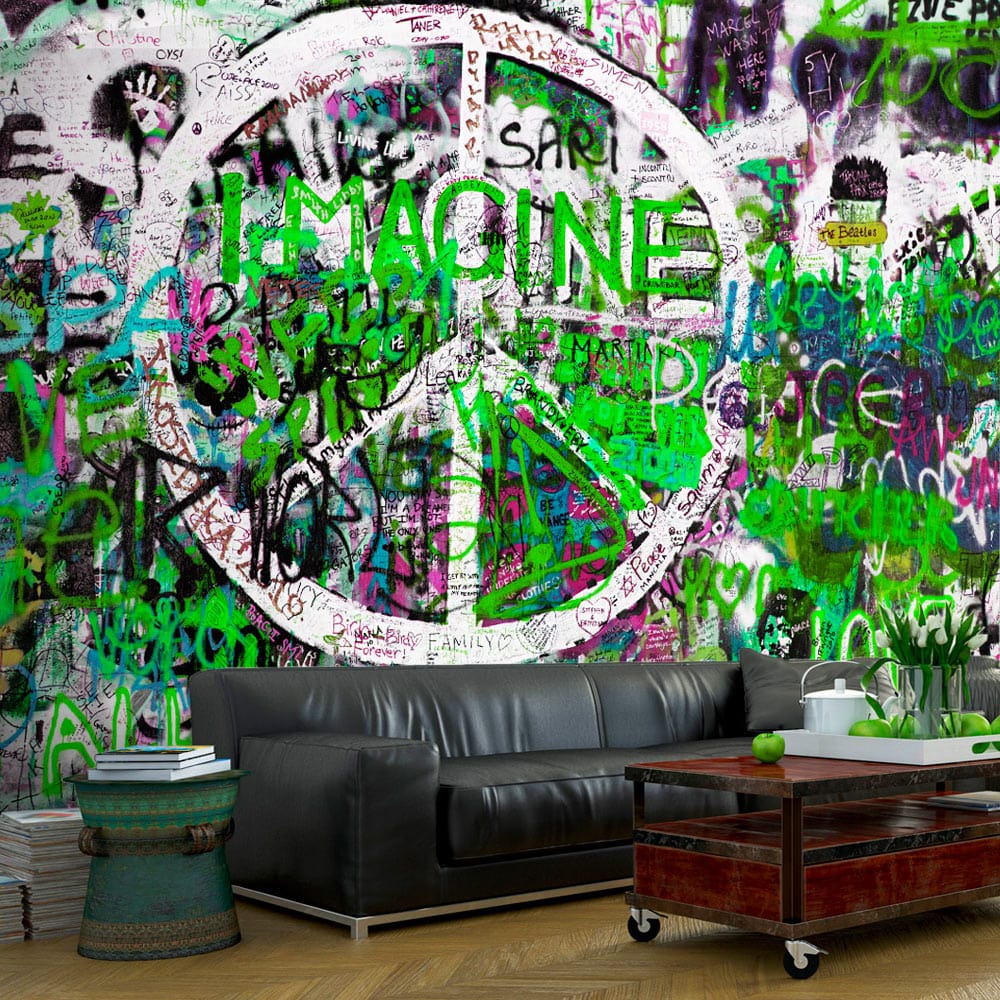 Fototapetes - Zaļie grafiti E-interjers.lv