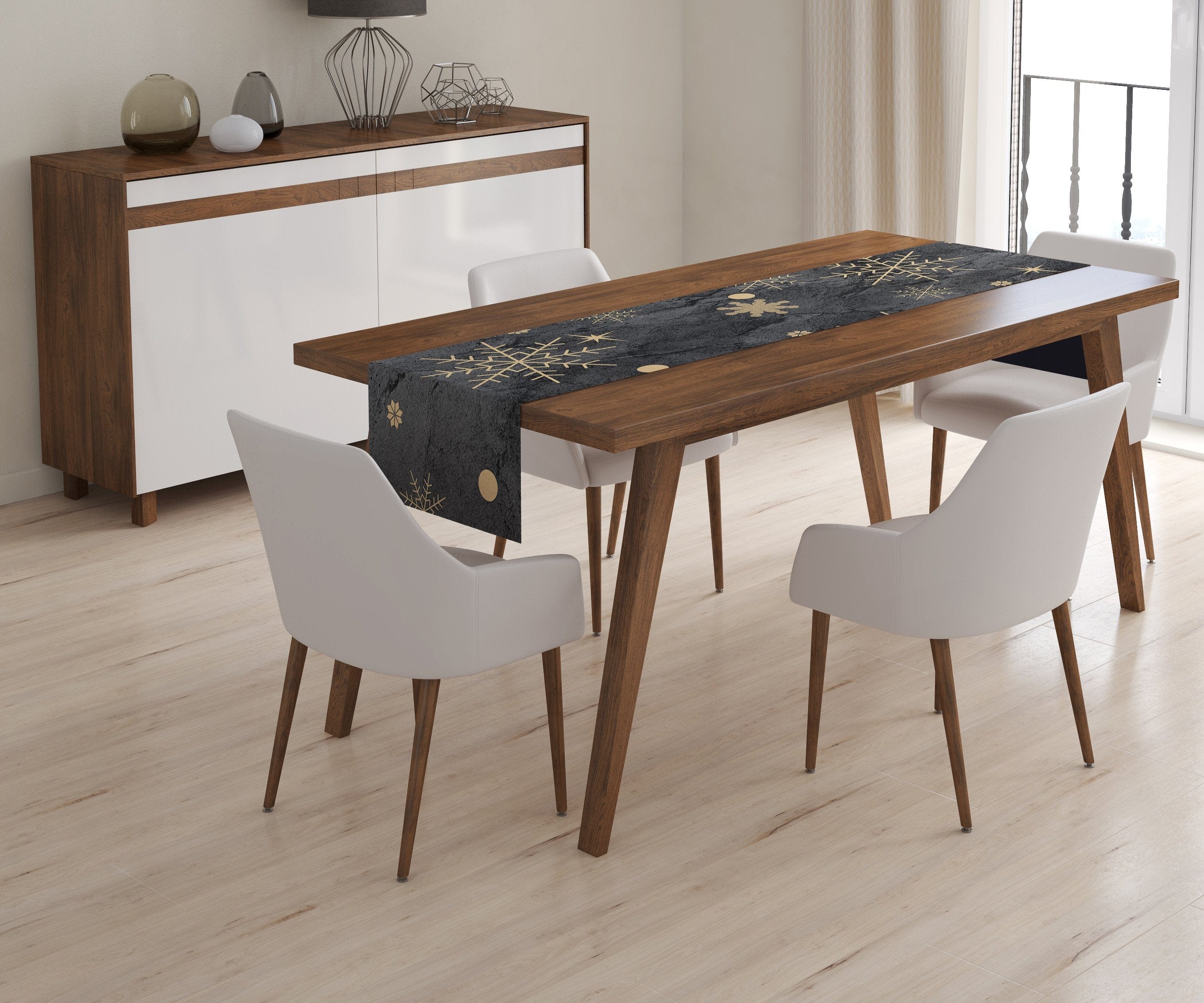 Galda celiņš Golden Snowflakes Home Trends