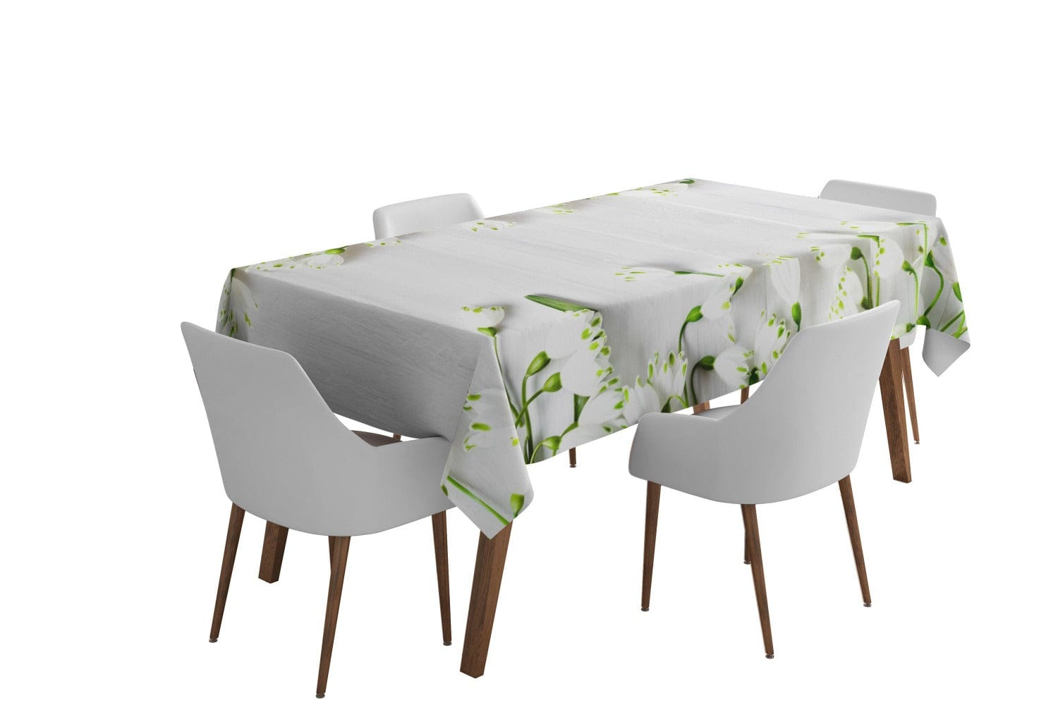 Galdauts - Baltie ziedi uz balta fona Home Trends