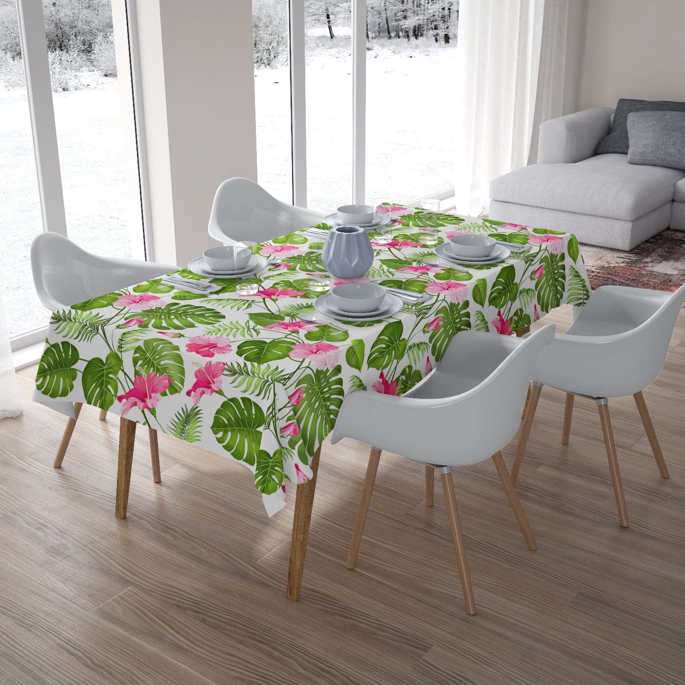 Galdauts - Tropu ziedi uz baltā Home Trends