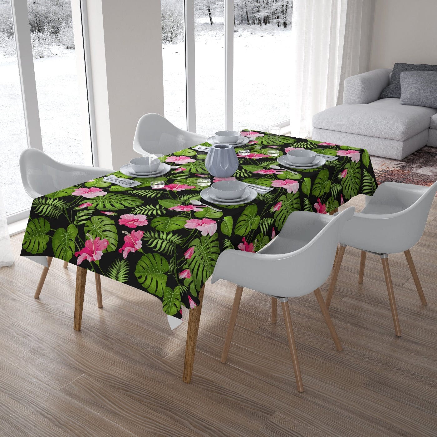 Galdauts - Tropu ziedi uz melnā Home Trends