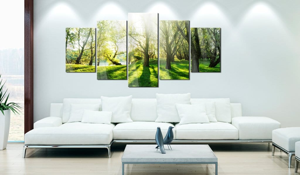 Glezna ar akrila stiklu ar mežu - Zaļš mežs Home trends