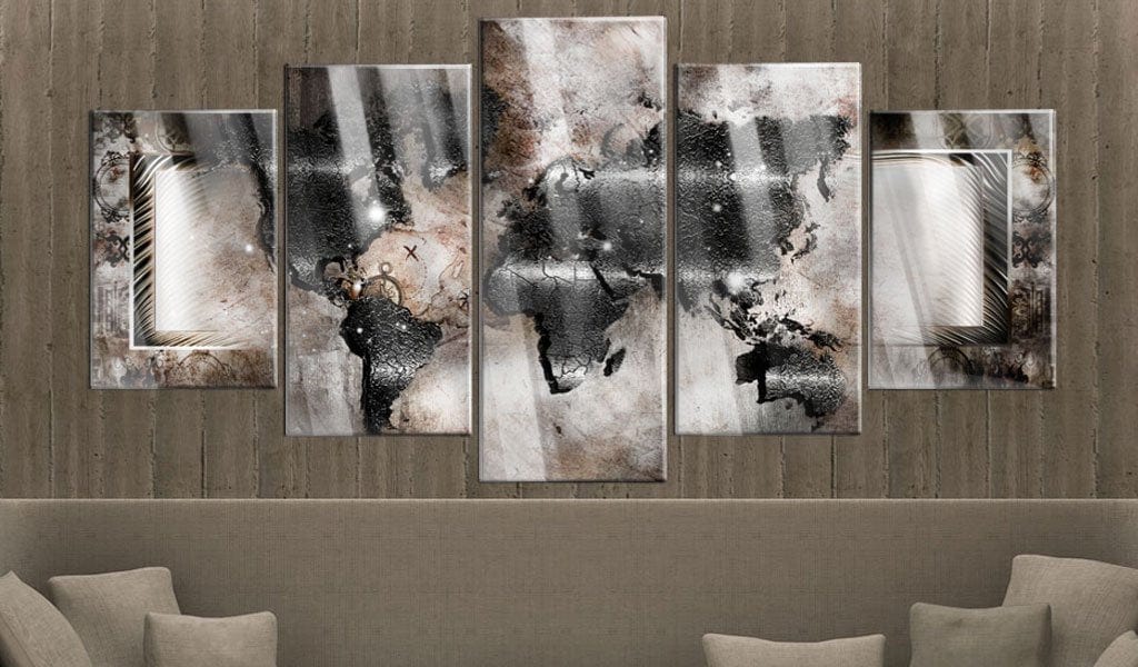 Glezna ar akrila stiklu - Grafīta karte Home trends