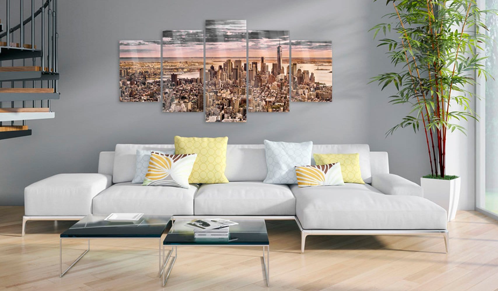 Glezna ar akrila stiklu - Ņujorka: Rīta debesis Home trends