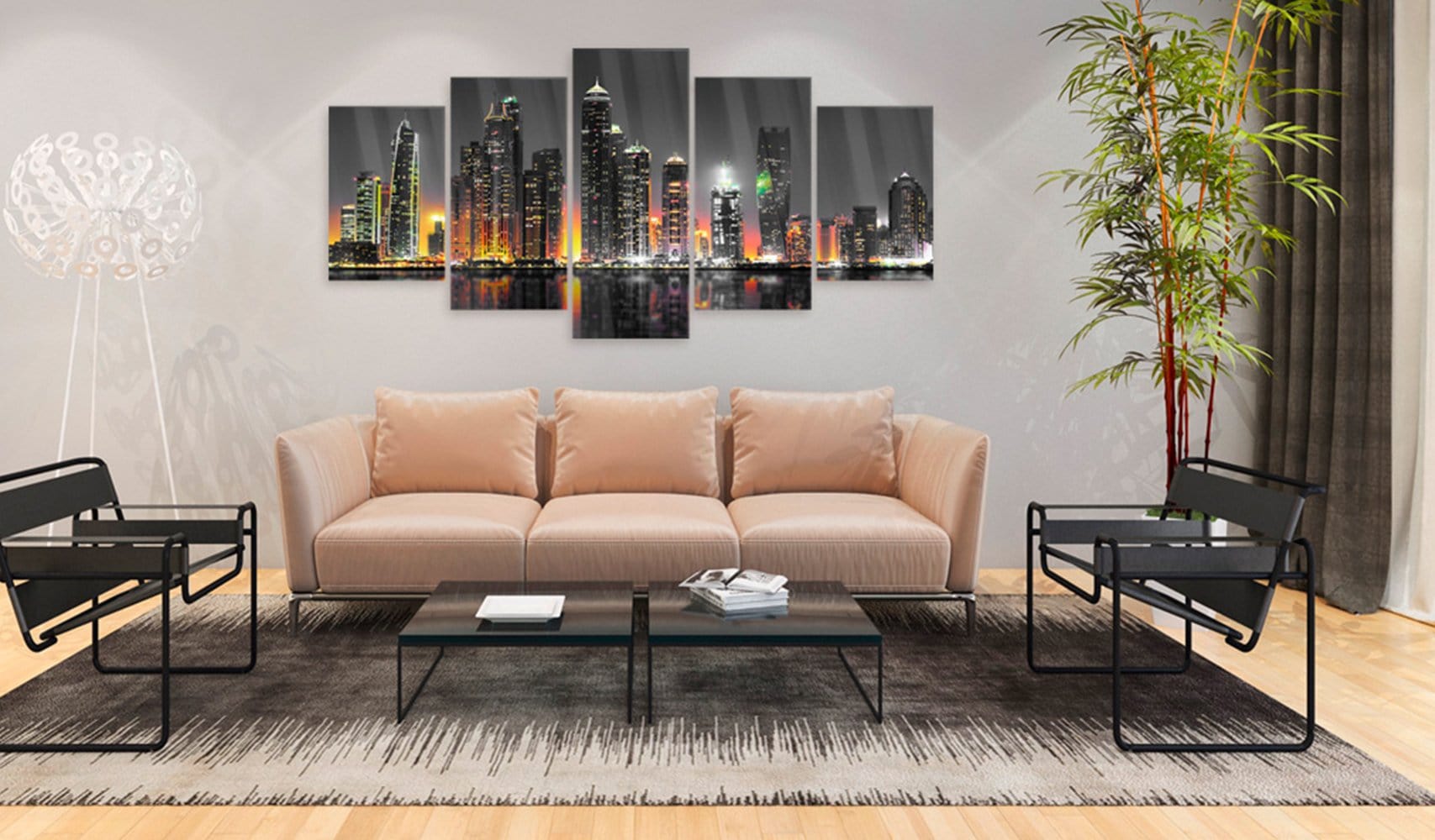Glezna ar akrila stiklu - Pilsēta tuksnesī Home trends