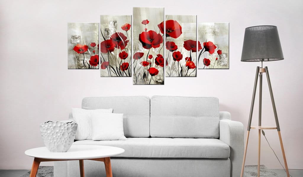 Glezna ar akrila stiklu - Sarkanais lauks Home trends