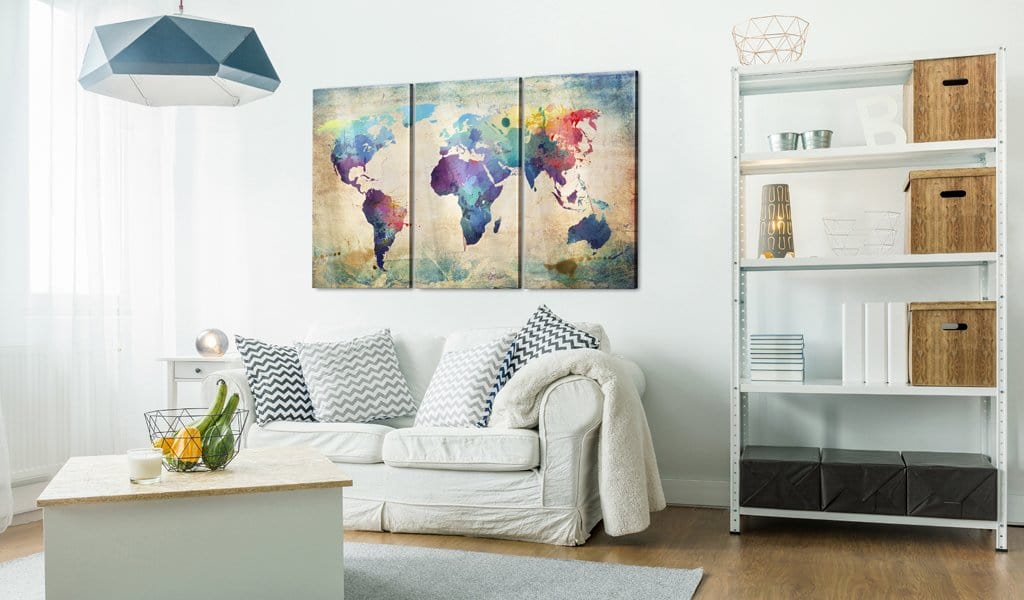 Glezna ar akrila stiklu - Varavīksnes karte Home trends