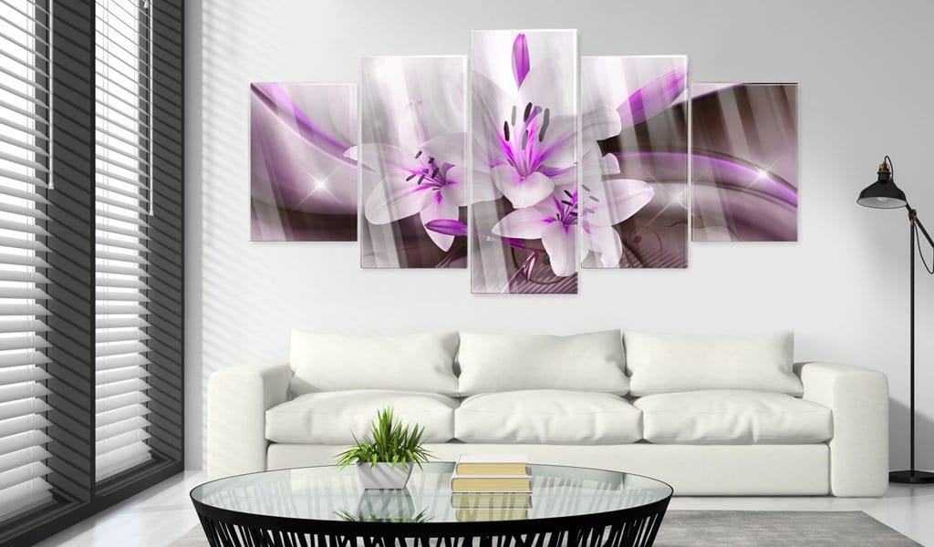 Glezna ar akrila stiklu - Violetā tuksneša lilija Home trends