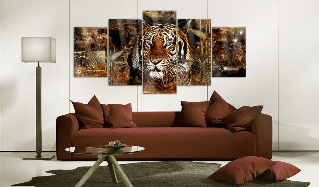 Glezna ar akrila stiklu - Zelta džungļi Home trends