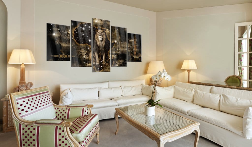 Glezna ar akrila stiklu - Zelta lauva Home trends