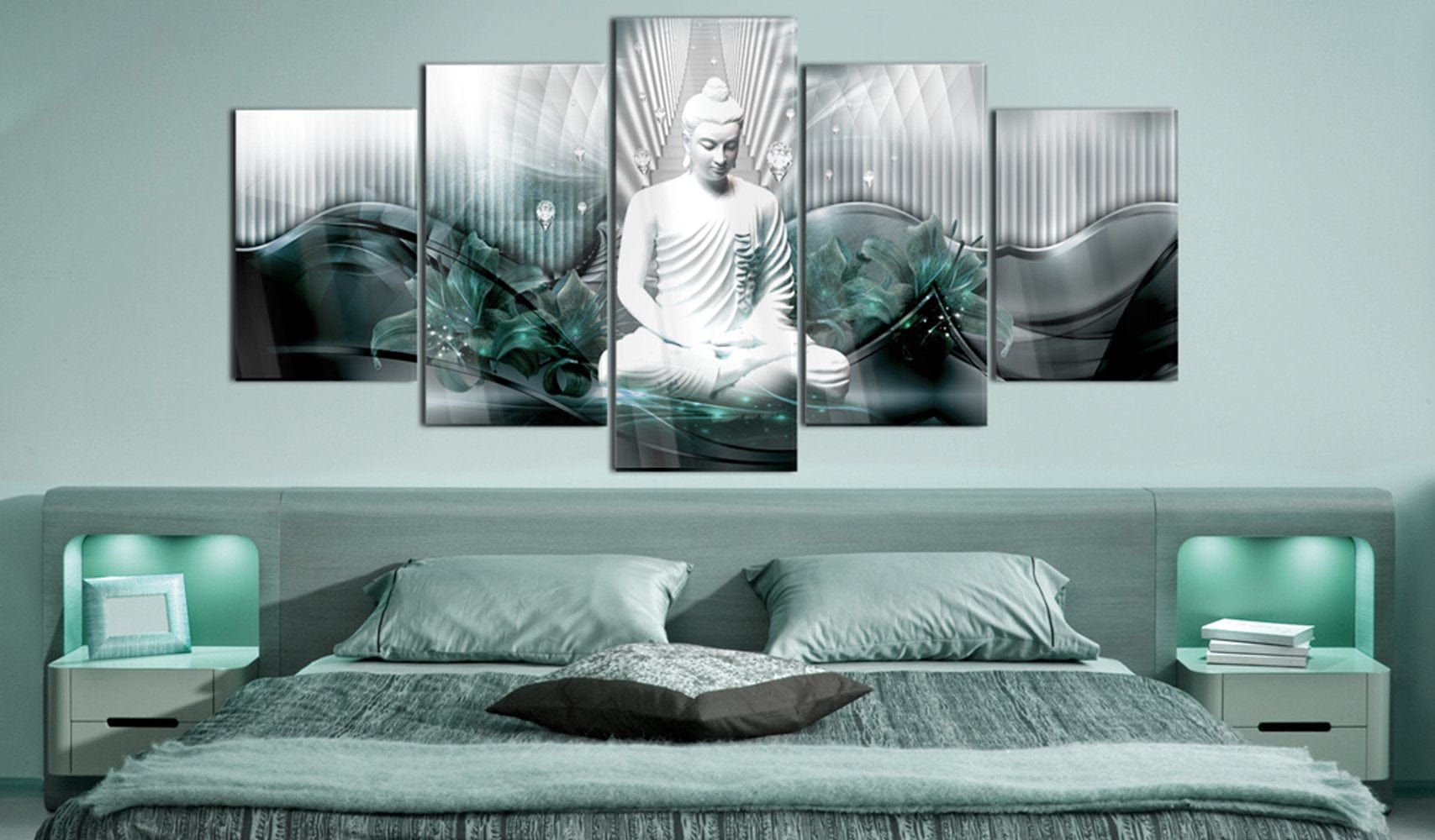 Glezna ar akrila stiklu - Zilazūra meditācija Home trends