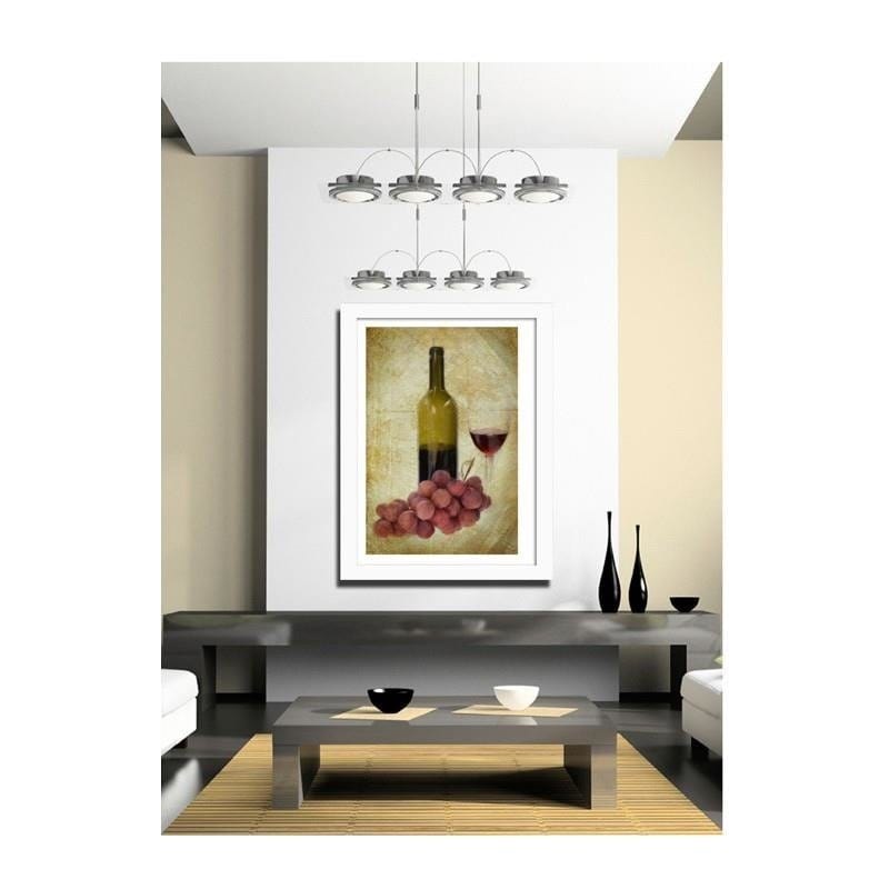 Glezna baltā rāmī - A bottle of wine and grapes Home Trends DECO