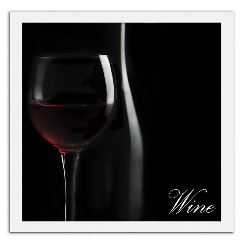 Glezna baltā rāmī - A glass of red wine Home Trends DECO